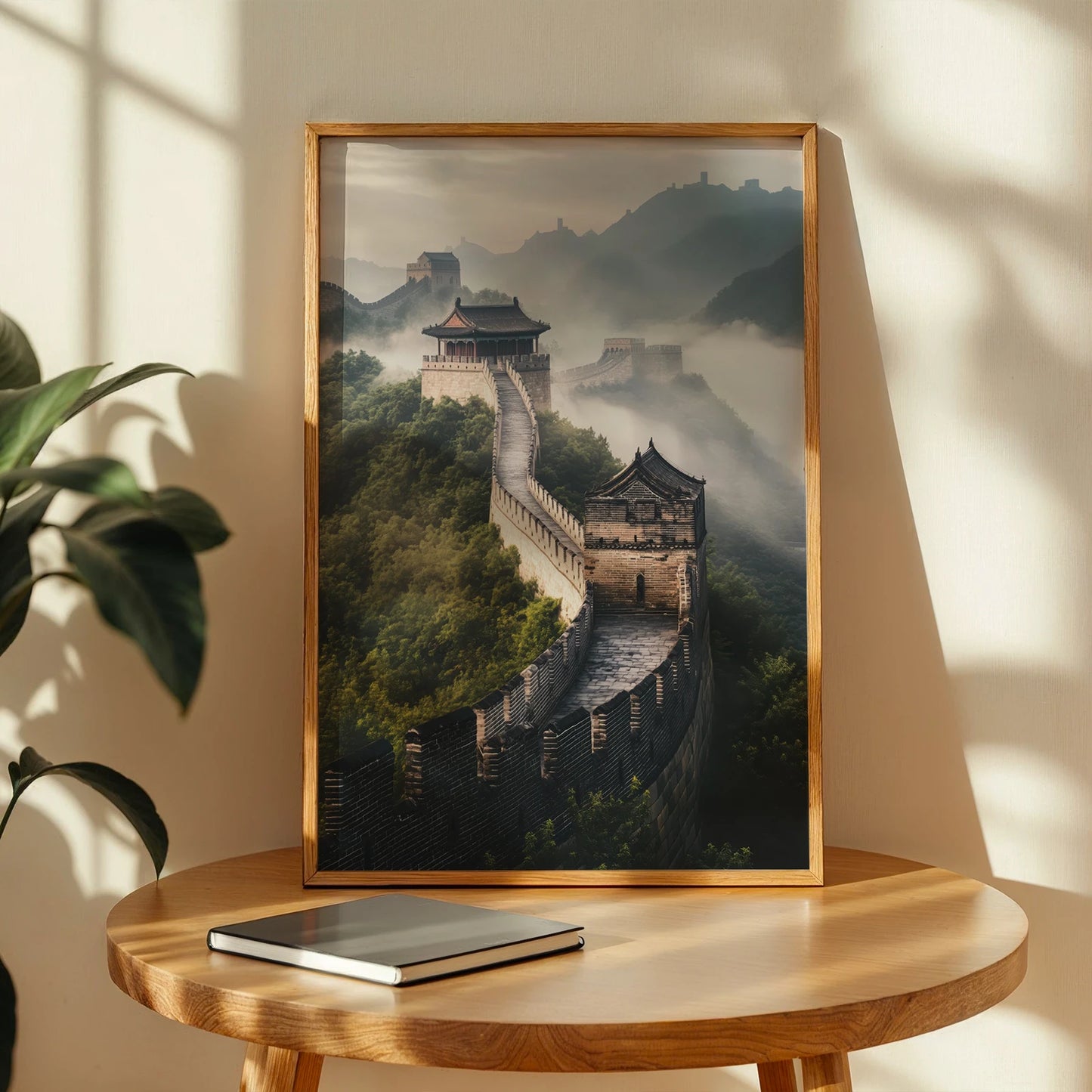 Enchanting Great Wall winding across mountain ridges, premium travel wall art