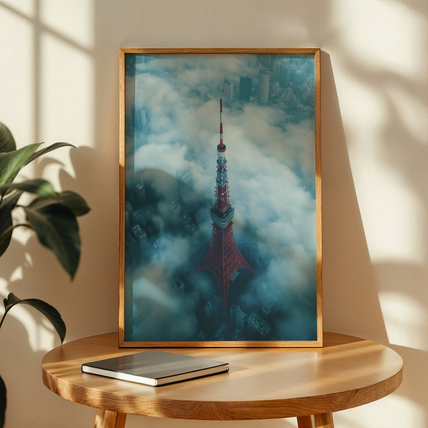 Mist-shrouded cityscape featuring Tokyo Tower, perfect for modern wall art.