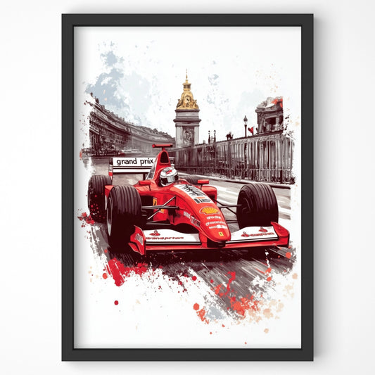 Ferrari F300 Wall Art – Classic Formula 1 Racing Print Black Framed