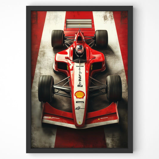 Ferrari F300 Wall Art – Formula 1 Racing Car Print framed in Black