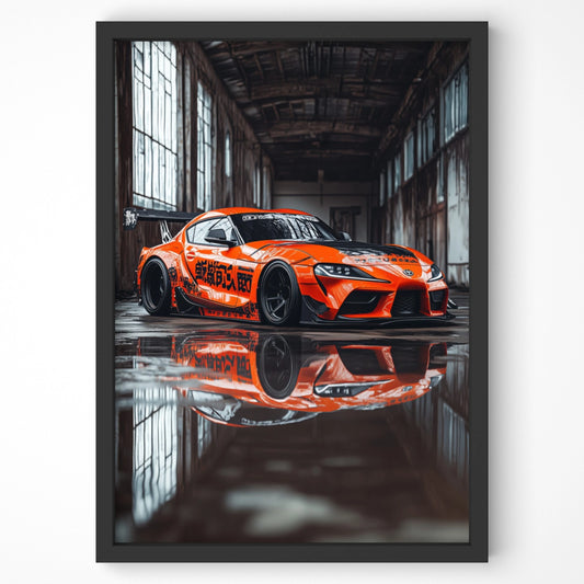 Toyota Supra Wall Art Print Black Framed