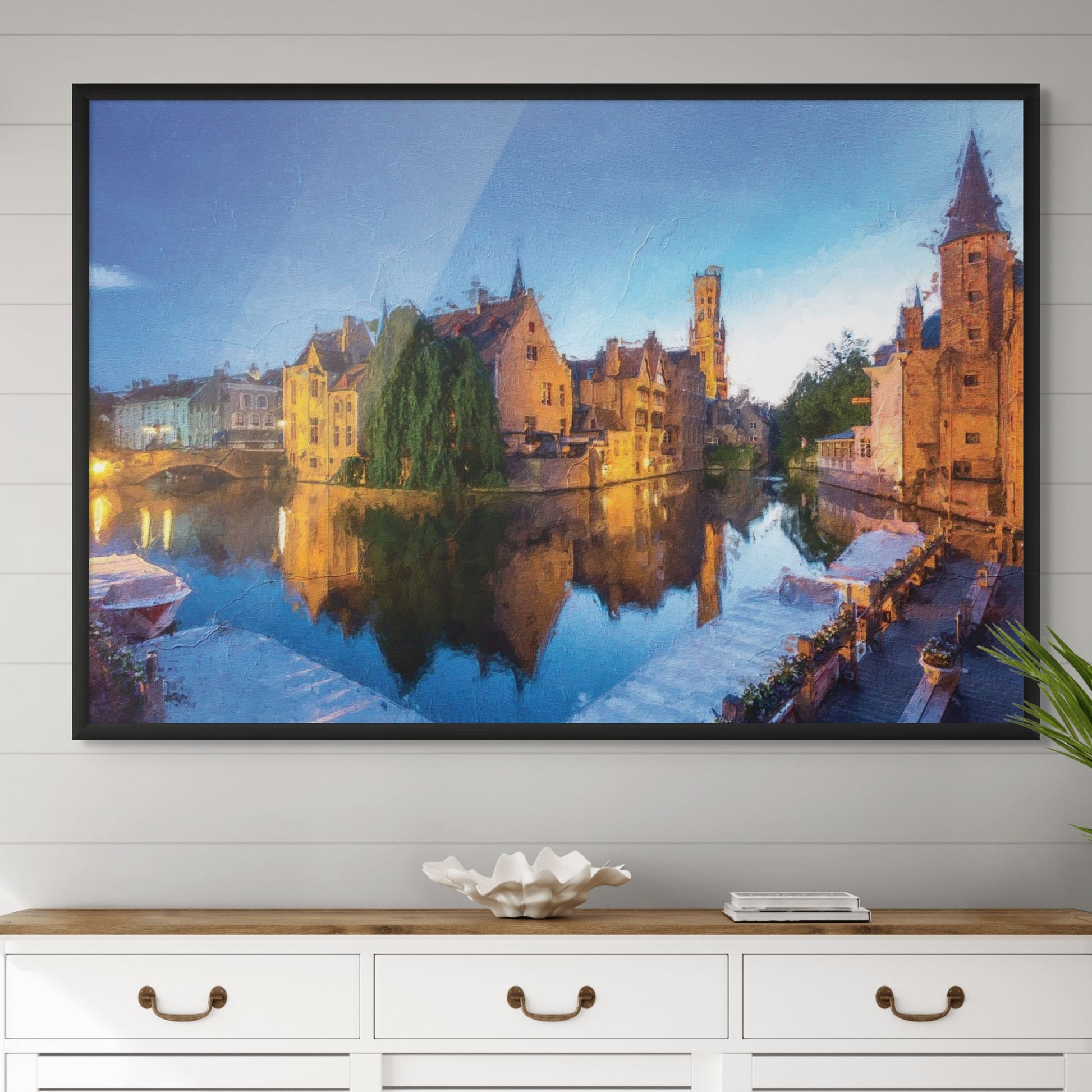 Reflective canal city art print


