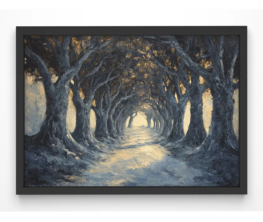 Moody and atmospheric Irish landscape print of the Dark Hedges.