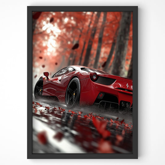 Black framed Ferrari 458 Italia Wall Art Print