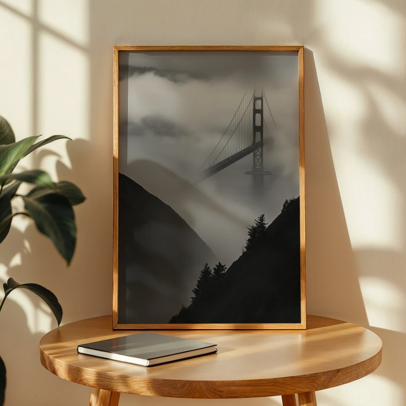 Foggy San Francisco bay scene highlighting Golden Gate Bridge for Irish décor