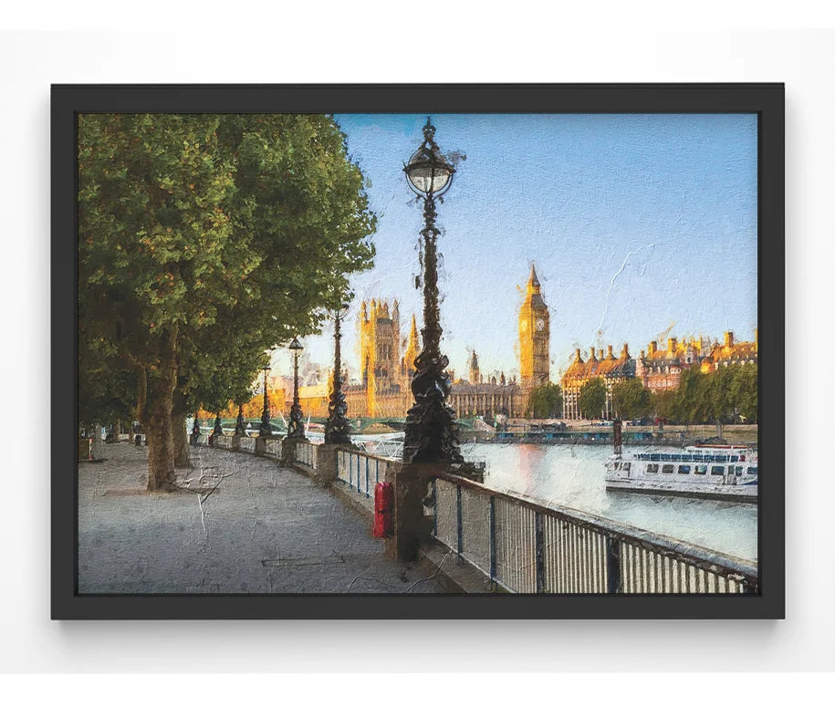 Houses of Parliament art print from the embankment