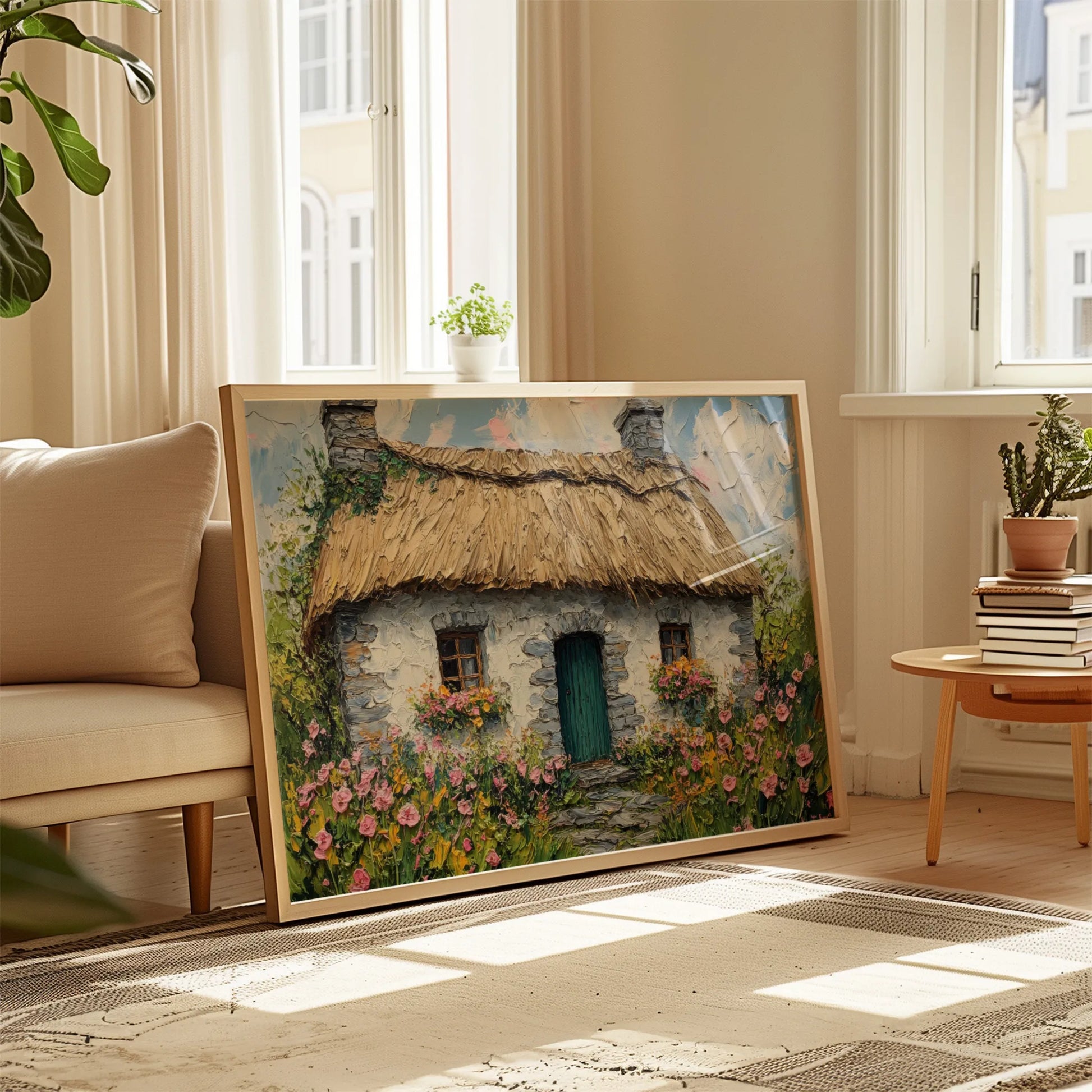 Cozy and inviting wall art print inspired by Ireland’s rural heritage.