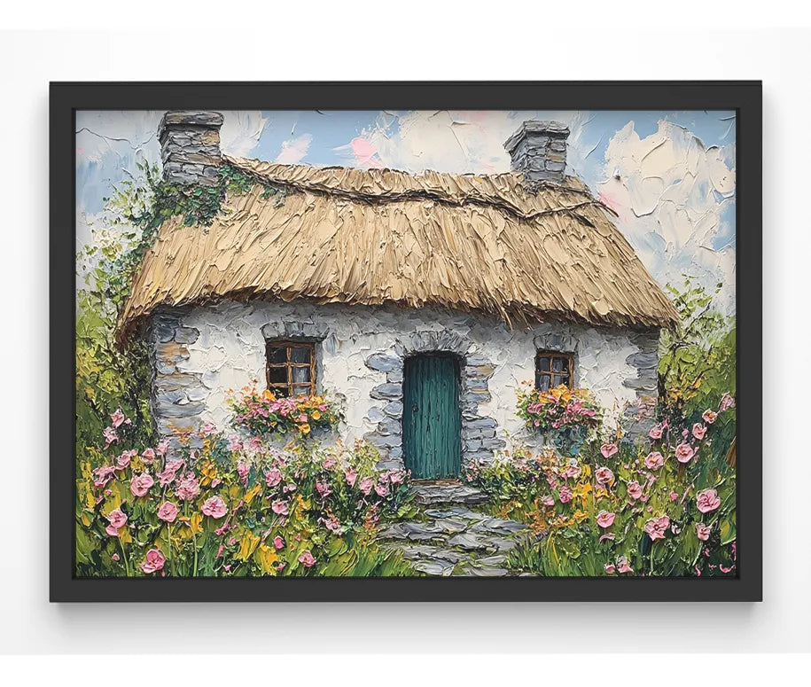Romantic and picturesque Irish-themed landscape print for home decor.