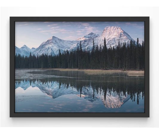 Lake Reflection Print hanging in the hallway