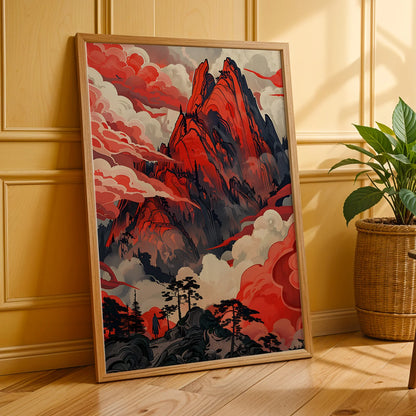 Bold and modern mountain landscape wall art print