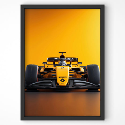 Renault F1 Wall Art – Formula 1 Racing Car Print black framed.