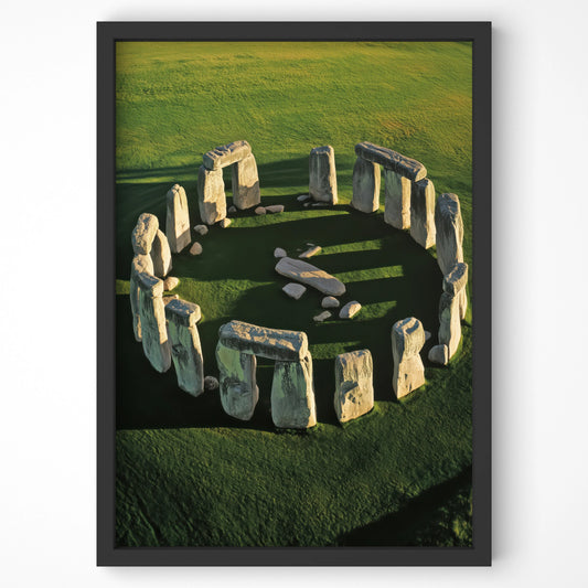 Aerial view of Stonehenge, ideal UK travel wall art for Irish interiors