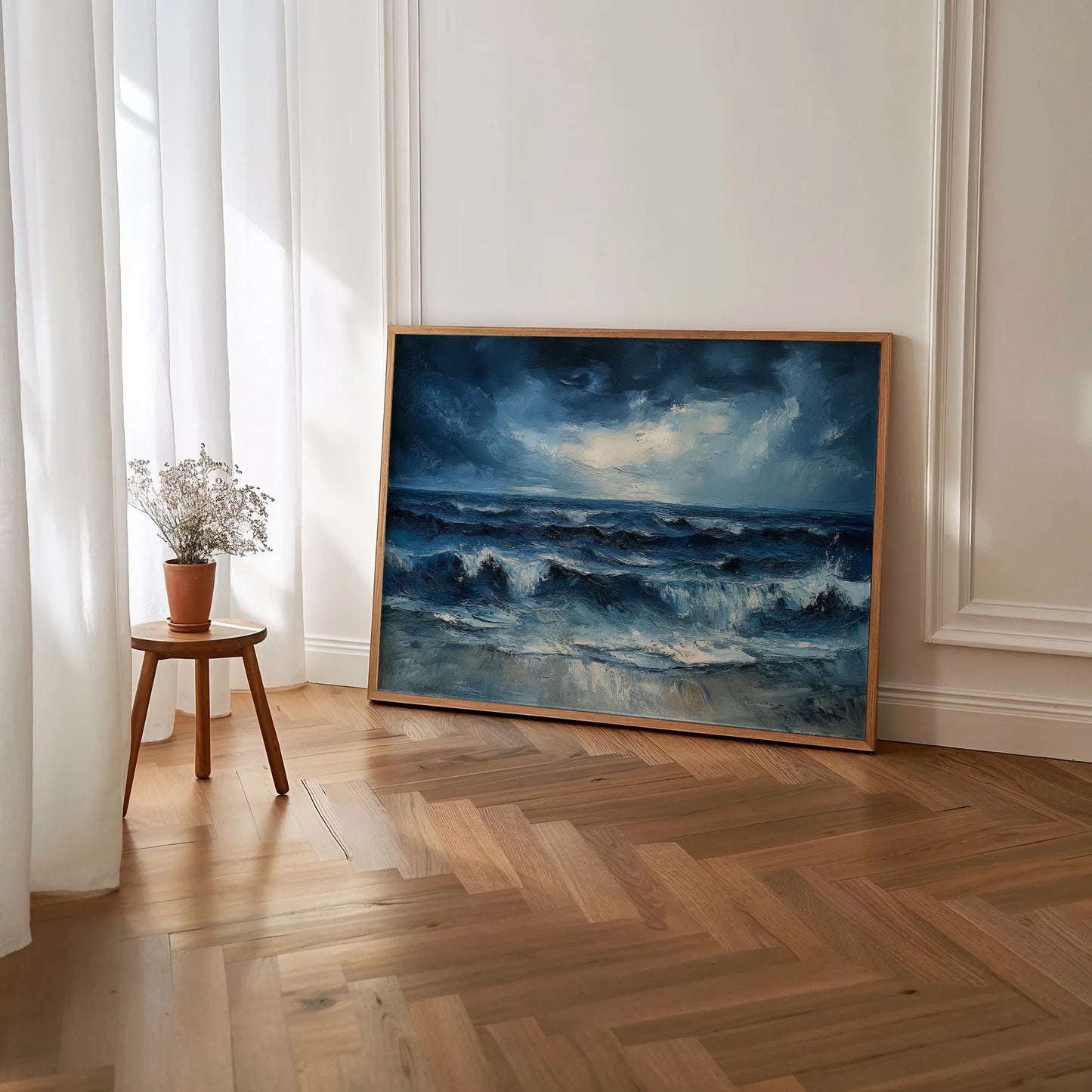 Powerful seascape artwork capturing the wild beauty of the Atlantic Ocean.
