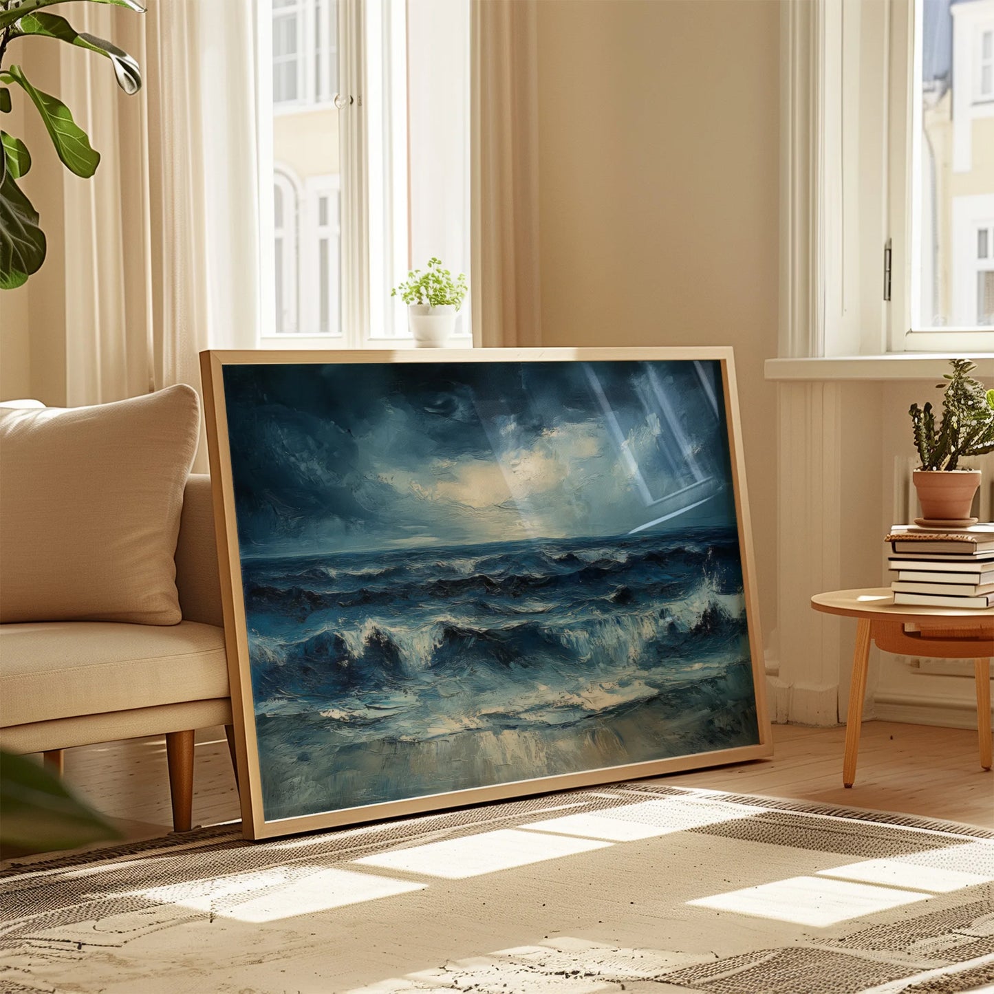 Intense sea and sky contrast in this striking Stormy Atlantic Print.
