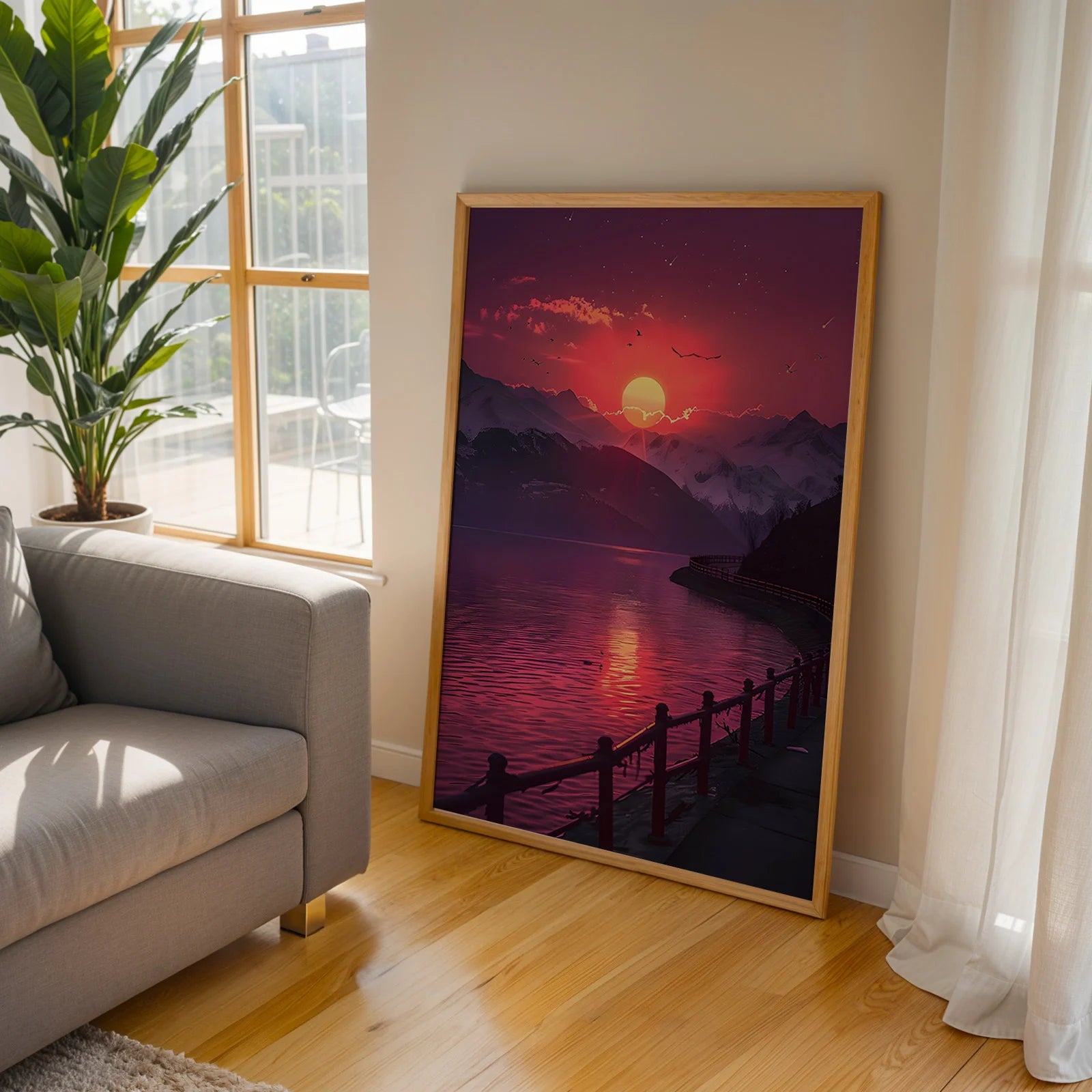 Scenic landscape art print in a contemporary style.
