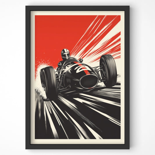 Ferrari 156 Sharknose Wall Art – Classic F1 Racing Print Black Framed